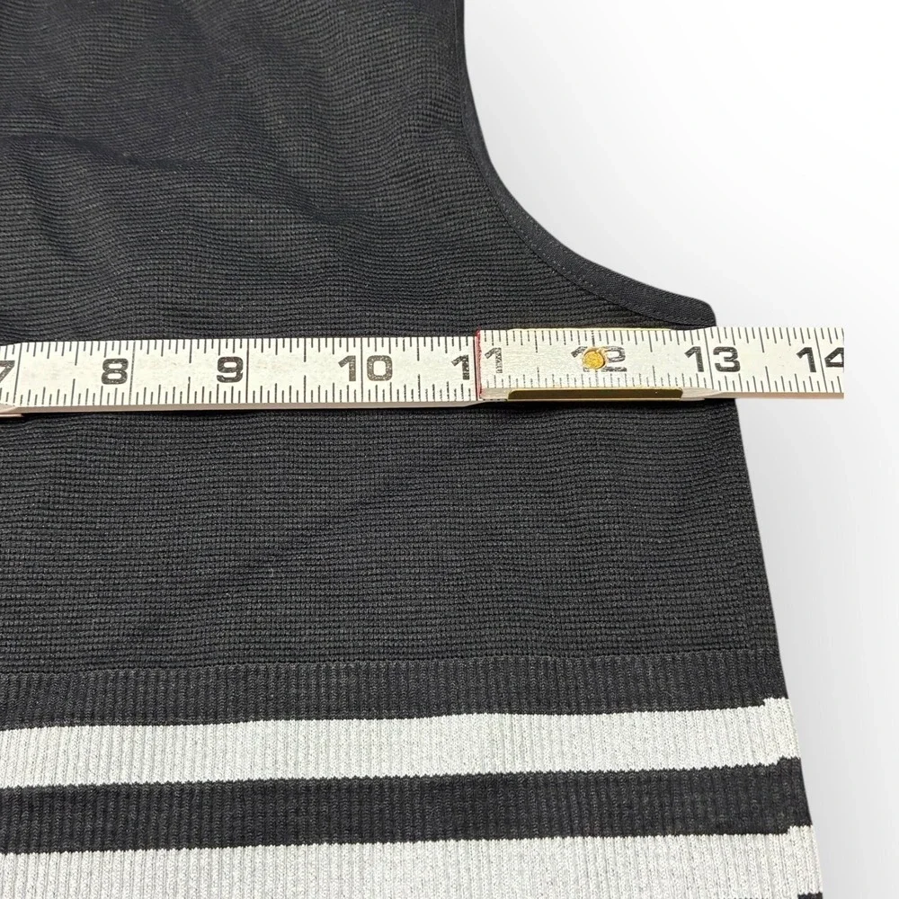 Free People Intimately Black Striped Ribbed Tank Top M L Stretch Sleeveless NWOT